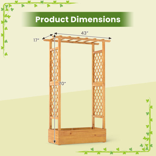 70 Inch Wooden Raised Garden Bed with Lattice Trellis-Natural LuxuryLifeWay Online Store