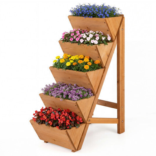 5-tier Vertical Raised Garden Bed Wood Elevated Planter Box with Legs-Orange LuxuryLifeWay Online Store