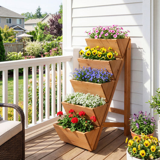 5-tier Vertical Raised Garden Bed Wood Elevated Planter Box with Legs-Orange LuxuryLifeWay Online Store