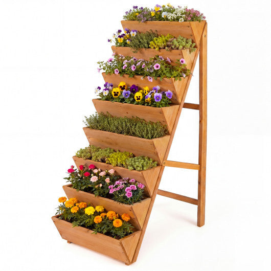 8-tier Vertical Raised Garden Bed Wood Elevated Planter Box with Legs-Orange LuxuryLifeWay Online Store