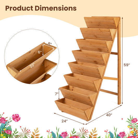 8-tier Vertical Raised Garden Bed Wood Elevated Planter Box with Legs-Orange LuxuryLifeWay Online Store