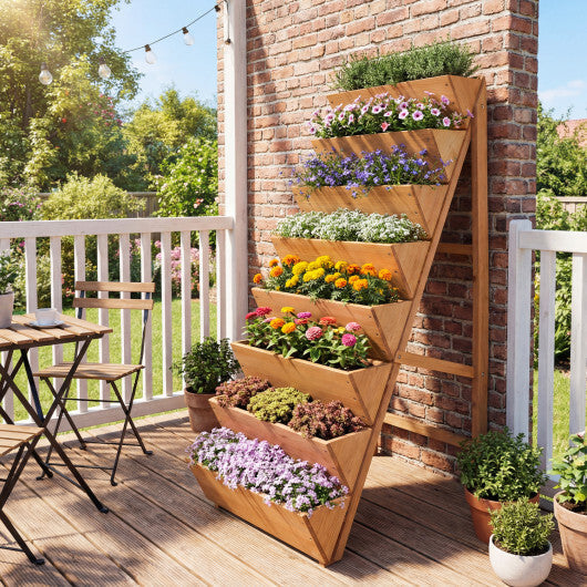 8-tier Vertical Raised Garden Bed Wood Elevated Planter Box with Legs-Orange LuxuryLifeWay Online Store