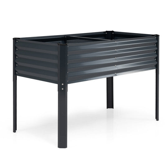 Galvanized Raised Garden Bed with Legs 46" x 24" x 31" Metal Elevated Planter Box-Gray LuxuryLifeWay Online Store