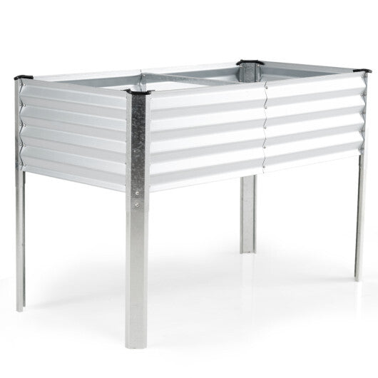 Galvanized Raised Garden Bed with Legs 46" x 24" x 31" Metal Elevated Planter Box-Gray LuxuryLifeWay Online Store