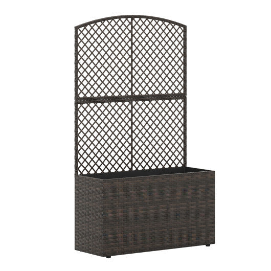 49 Inch Raised Garden Bed with Trellis and Wicker Planter Box-Brown LuxuryLifeWay Online Store