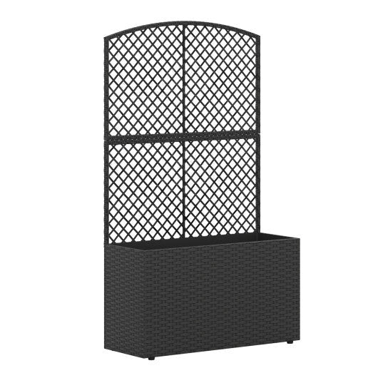 49 Inch Raised Garden Bed with Trellis and Wicker Planter Box-Brown LuxuryLifeWay Online Store