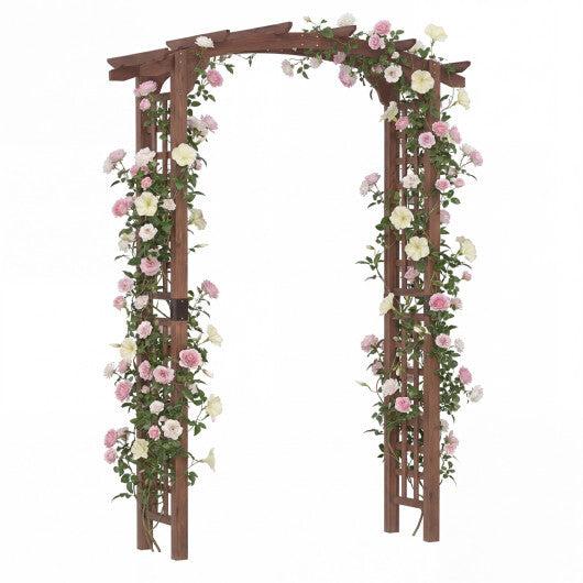 7.5 Ft Garden Arch Wooden Arbor Outdoor Wood Trellis for Climbing Plants-Rustic Brown LuxuryLifeWay Online Store