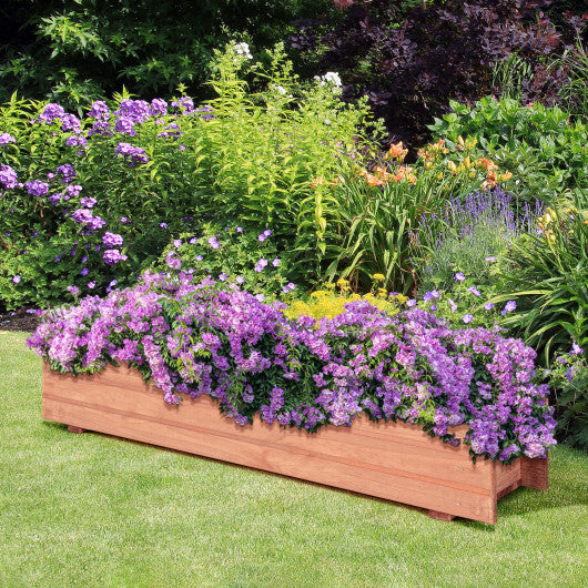 Set of 2 Wooden Decorative Raised Garden Bed for Yard and Window-Brown