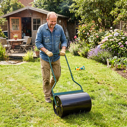 Lawn Roller 12 Gallon Water/Sand Filled Garden Drum Roller with U-shape Handle LuxuryLifeWay Online Store