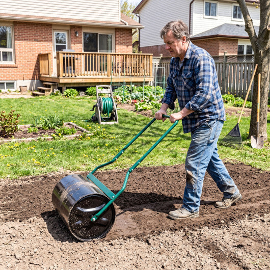 Lawn Roller 12 Gallon Water/Sand Filled Garden Drum Roller with U-shape Handle LuxuryLifeWay Online Store