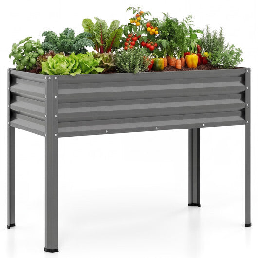 Raised Garden Bed with Legs Electro-Coating Metal Large Elevated Planter Box-Grey LuxuryLifeWay Online Store