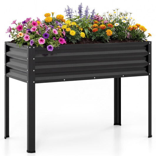 Raised Garden Bed with Legs Electro-Coating Metal Large Elevated Planter Box-Grey LuxuryLifeWay Online Store