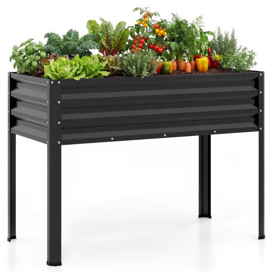 Raised Garden Bed with Legs Electro-Coating Metal Large Elevated Planter Box-Grey LuxuryLifeWay Online Store