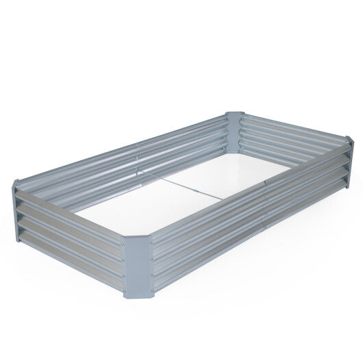 4 x 2 x 2 FT Galvanized Raised Garden Bed Rectangular Galvanized Metal Planter Box-Silver LuxuryLifeWay Online Store