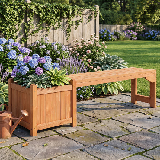 2-in-1 Outdoor Bench with Raised Garden Bed with Spacious Seat and Detachable Bottom Plates-1 Piece LuxuryLifeWay Online Store