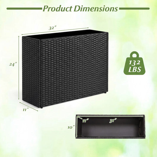 Raised Garden Bed All-Weather PE Rattan Wicker Flowerpot with Liner LuxuryLifeWay Online Store