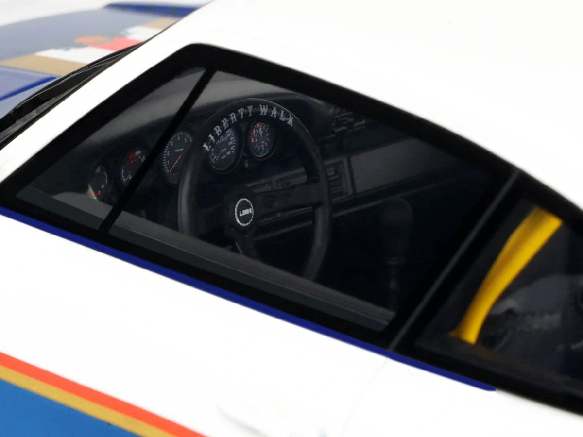 2023 RWB x Liberty Walk 993 #2 White and Blue Metallic with Graphics 1/18 Model Car by GT Spirit LuxuryLifeWay Online Store