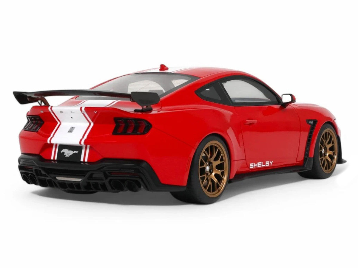 2025 Shelby Mustang Supersnake Race Red with White Stripes 1/18 Model Car by GT Spirit LuxuryLifeWay Online Store
