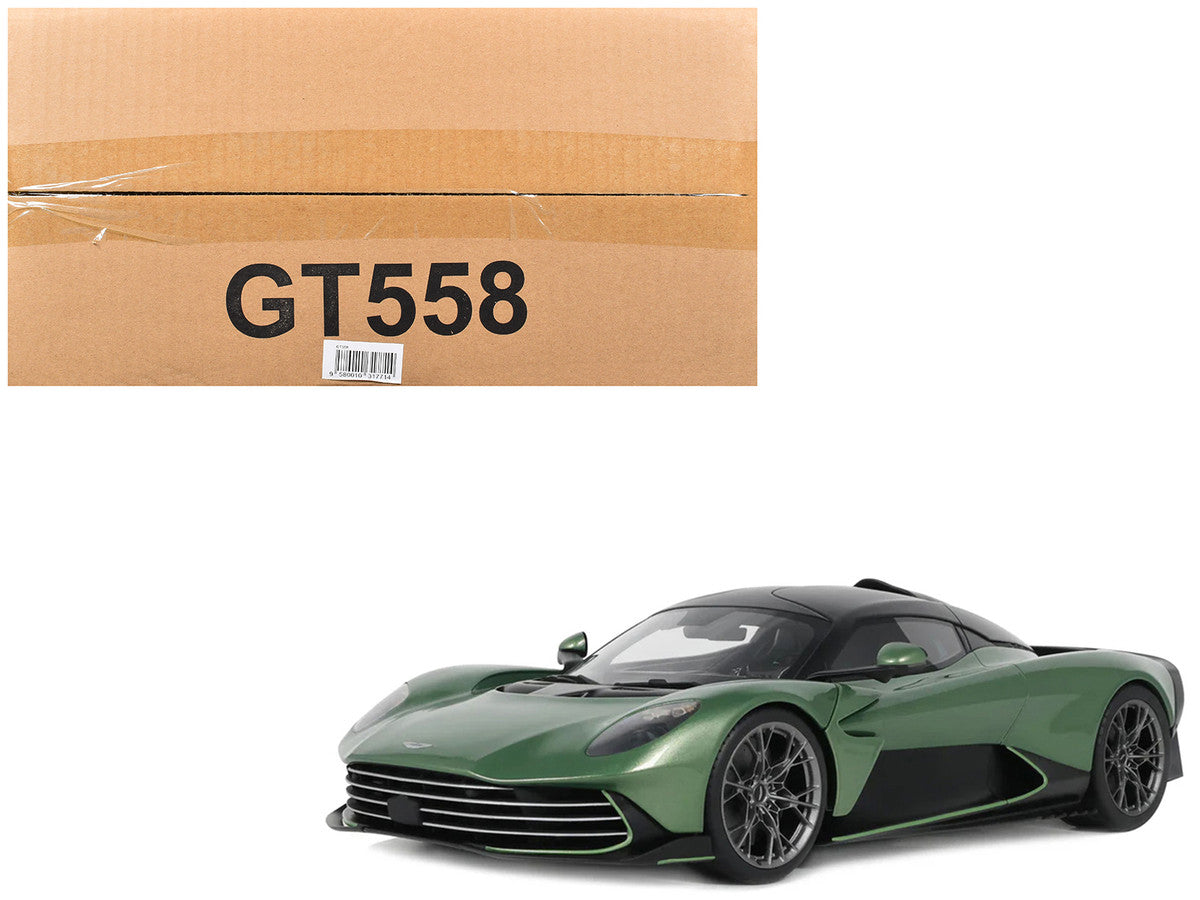2025 Aston Martin Valhalla Green Metallic with Black Top 1/18 Model Car by GT Spirit LuxuryLifeWay Online Store