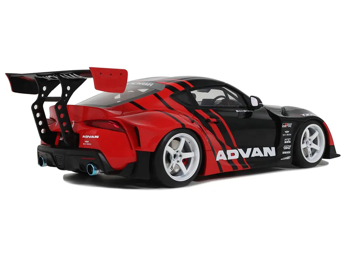 2020 Toyota Supra GR RHD (Right Hand Drive) "Advan" Black and Red 1/18 Model Car by GT Spirit LuxuryLifeWay Online Store