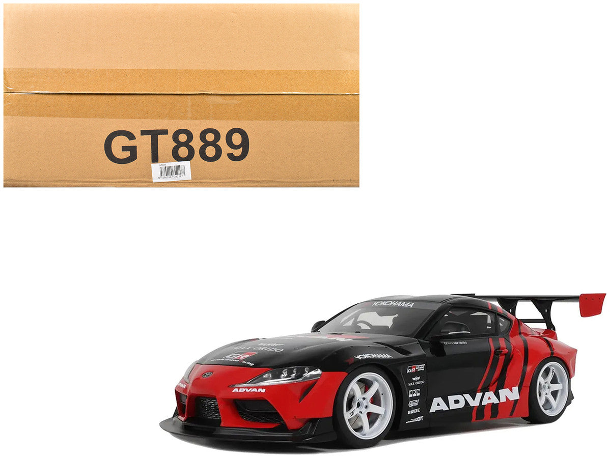 2020 Toyota Supra GR RHD (Right Hand Drive) "Advan" Black and Red 1/18 Model Car by GT Spirit LuxuryLifeWay Online Store