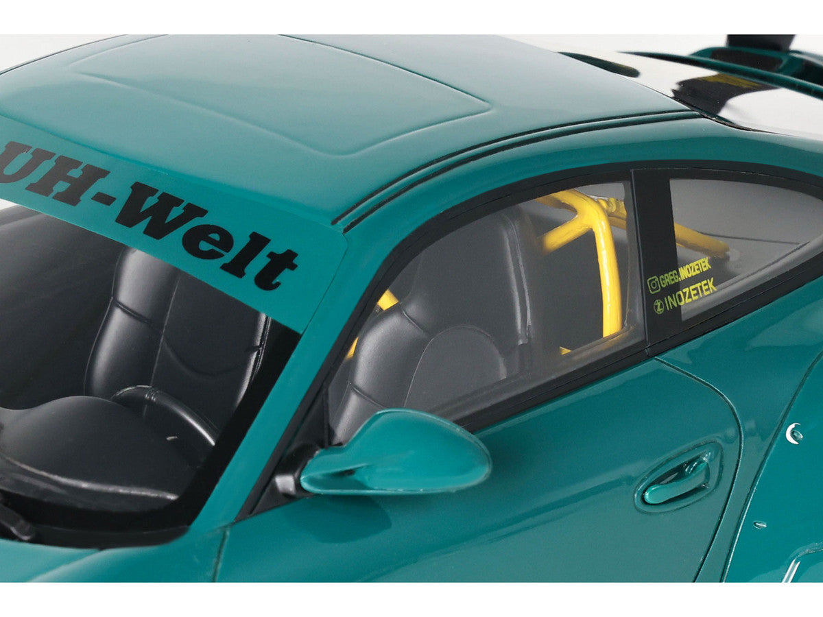 2021 RWB Bodykit "Syunkashuto" Green with Black Stripes 1/18 Model Car by GT Spirit LuxuryLifeWay Online Store