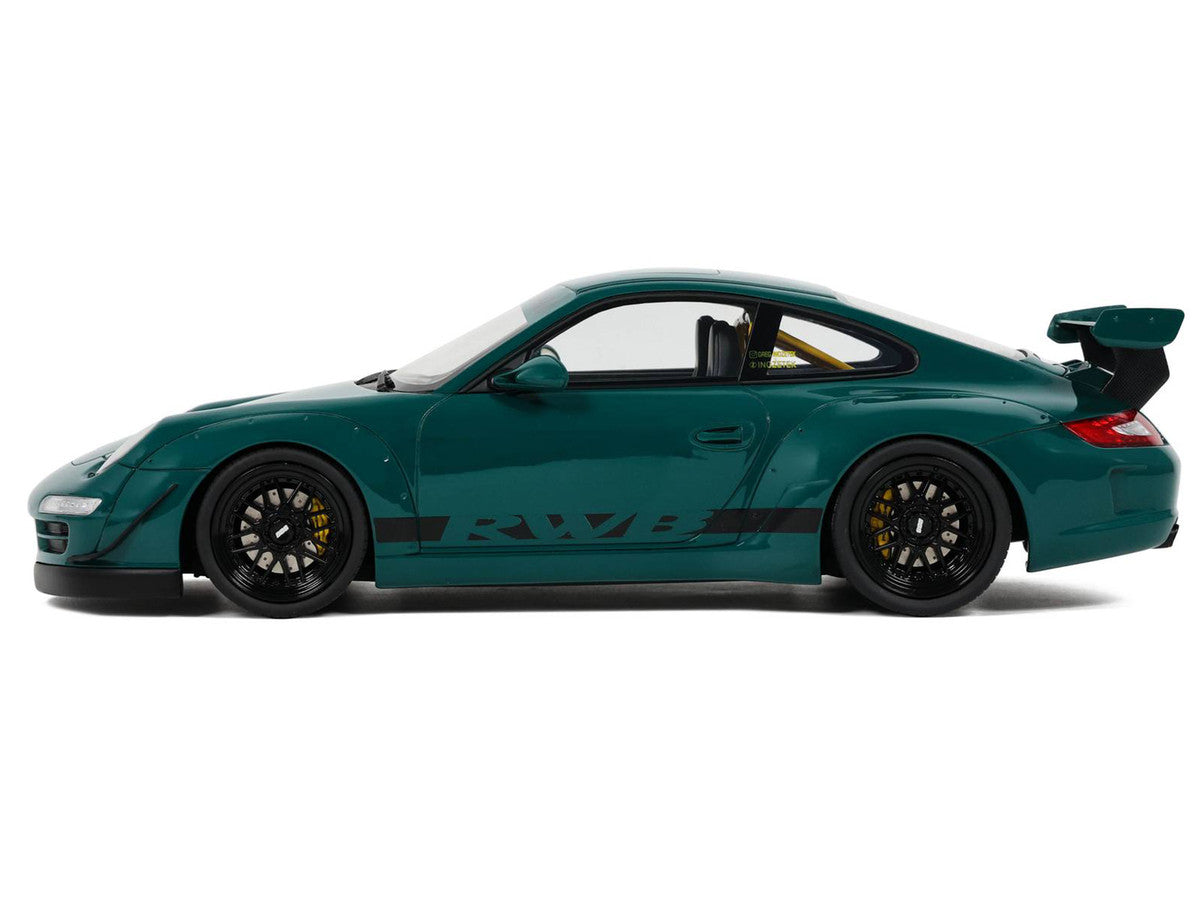 2021 RWB Bodykit "Syunkashuto" Green with Black Stripes 1/18 Model Car by GT Spirit LuxuryLifeWay Online Store