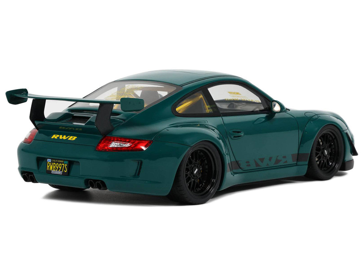 2021 RWB Bodykit "Syunkashuto" Green with Black Stripes 1/18 Model Car by GT Spirit LuxuryLifeWay Online Store