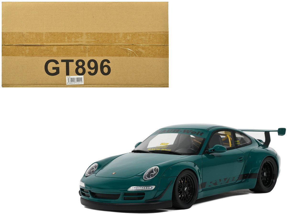 2021 RWB Bodykit "Syunkashuto" Green with Black Stripes 1/18 Model Car by GT Spirit LuxuryLifeWay Online Store