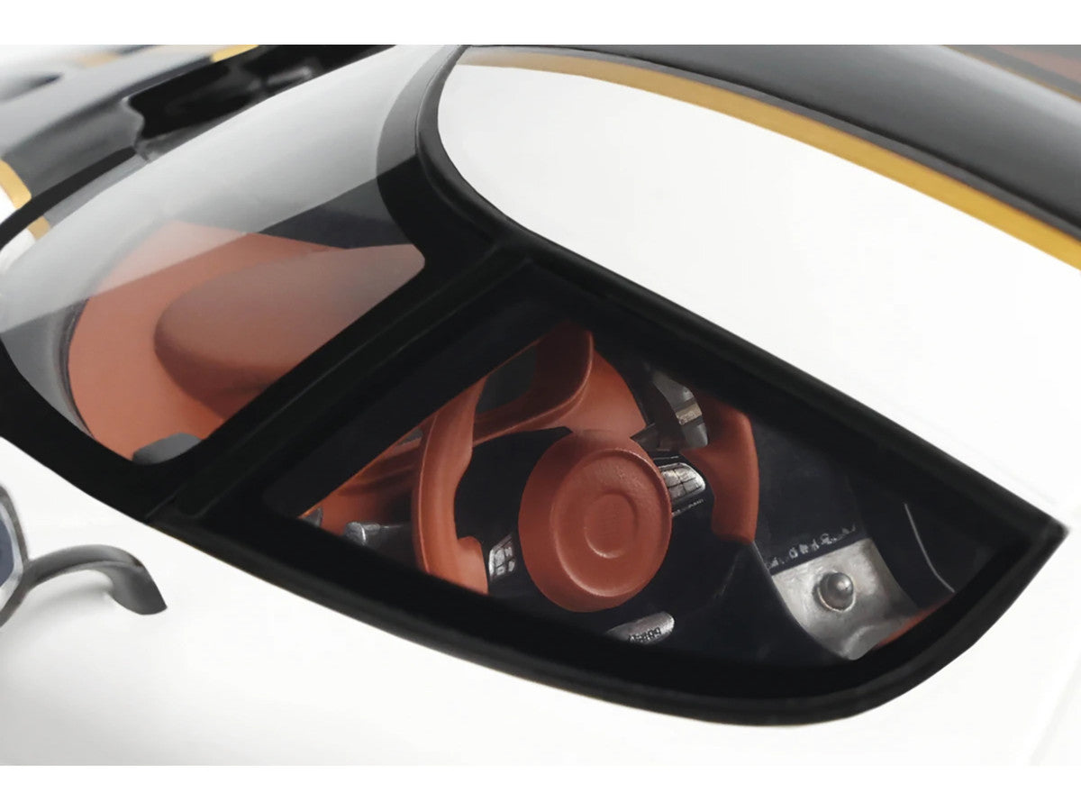 2023 Koenigsegg Regera White with Black Stripes 1/18 Model Car by GT Spirit LuxuryLifeWay Online Store