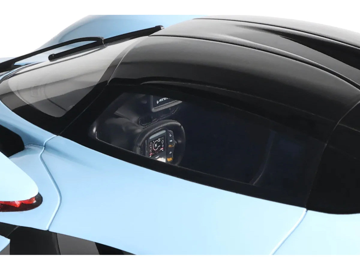 2023 Aston Martin Valkyrie Light Blue with Black Top 1/18 Model Car by GT Spirit LuxuryLifeWay Online Store