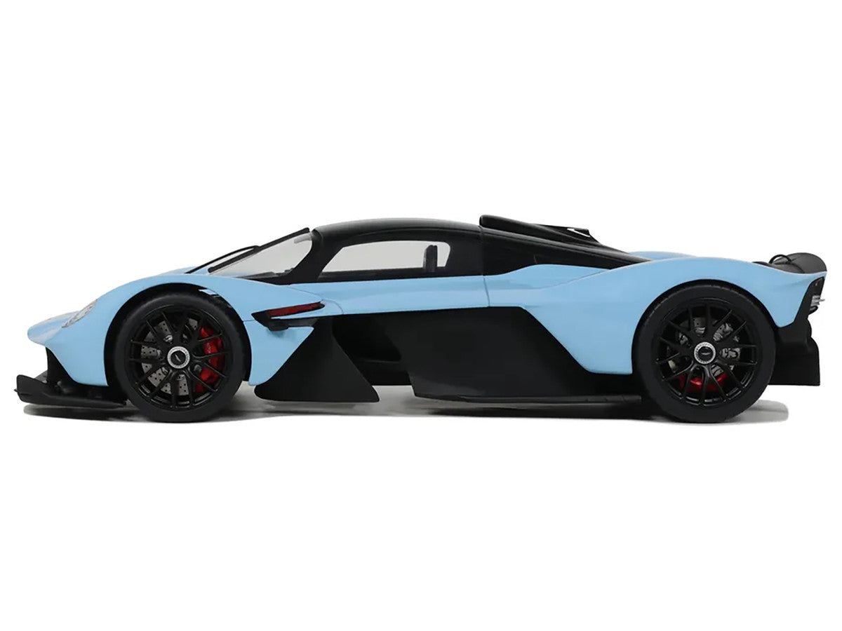 2023 Aston Martin Valkyrie Light Blue with Black Top 1/18 Model Car by GT Spirit LuxuryLifeWay Online Store