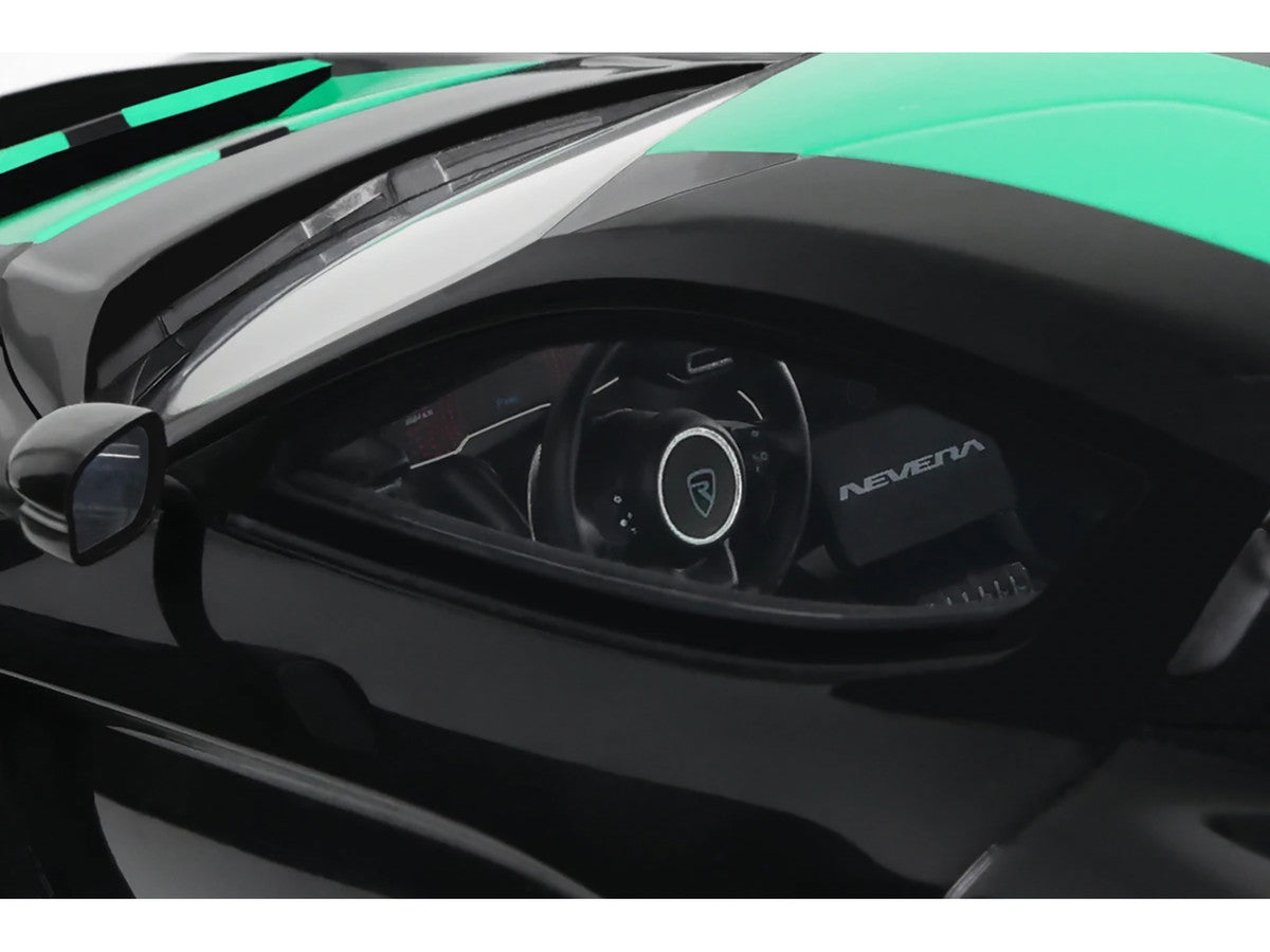 2023 Rimac Nevera Black with Green Stripes 1/18 Model Car by GT Spirit LuxuryLifeWay Online Store