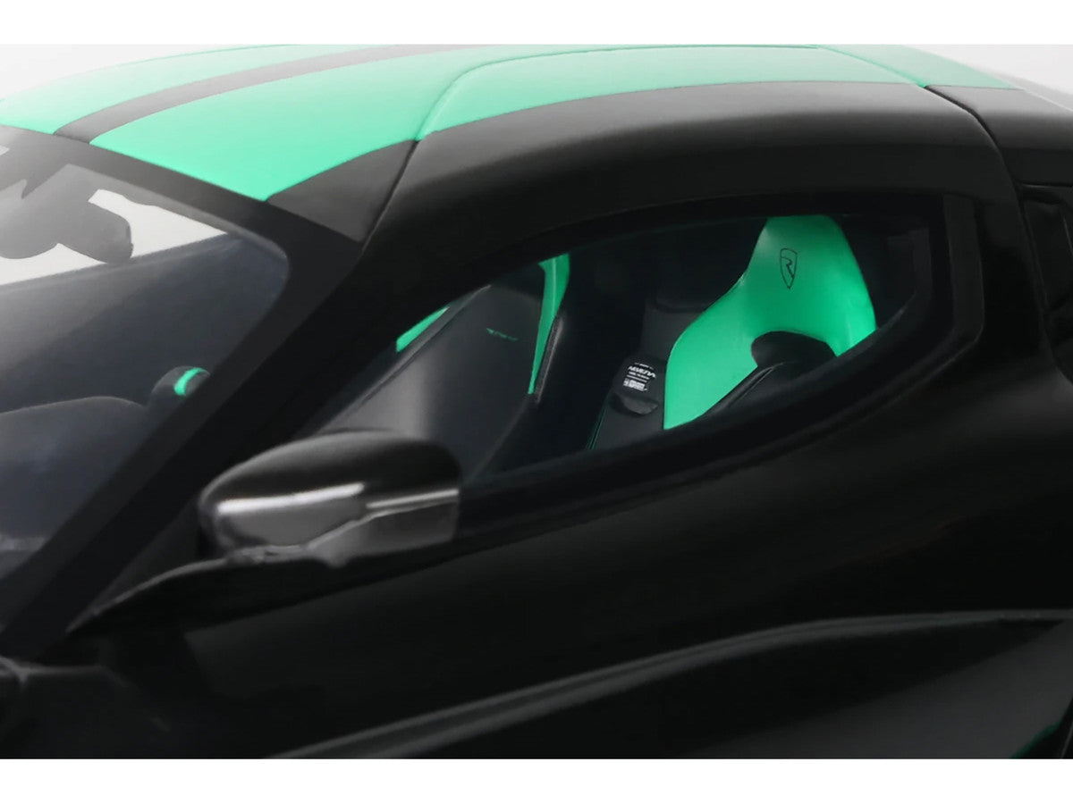 2023 Rimac Nevera Black with Green Stripes 1/18 Model Car by GT Spirit LuxuryLifeWay Online Store