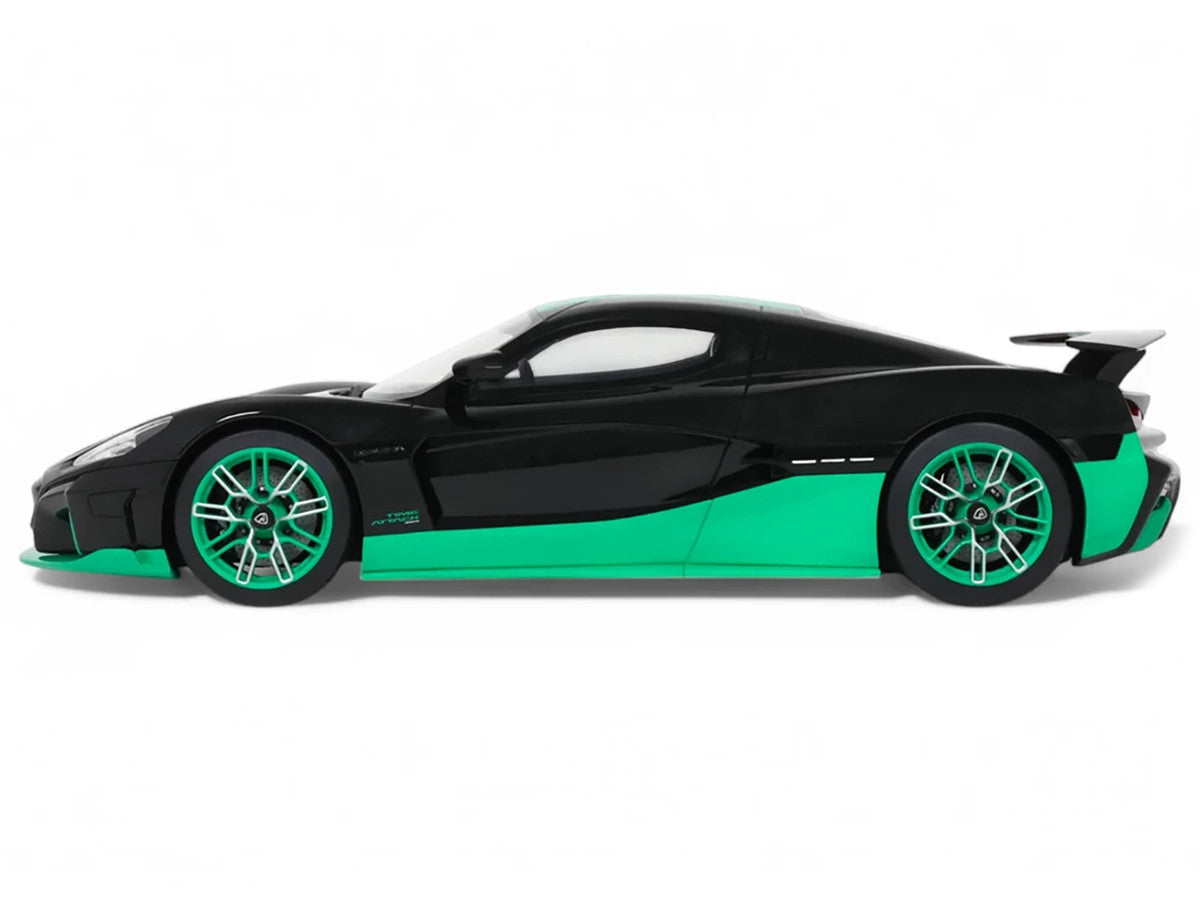 2023 Rimac Nevera Black with Green Stripes 1/18 Model Car by GT Spirit LuxuryLifeWay Online Store