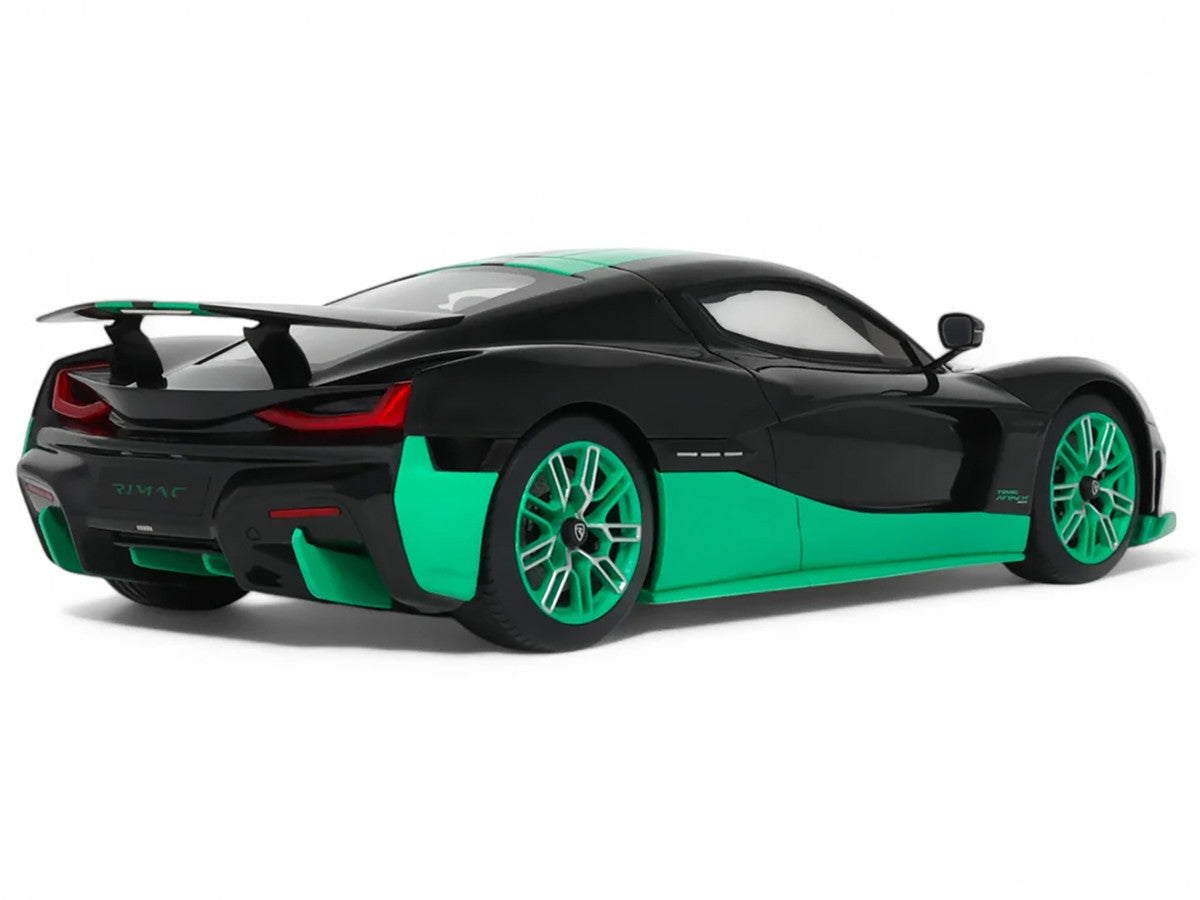 2023 Rimac Nevera Black with Green Stripes 1/18 Model Car by GT Spirit LuxuryLifeWay Online Store