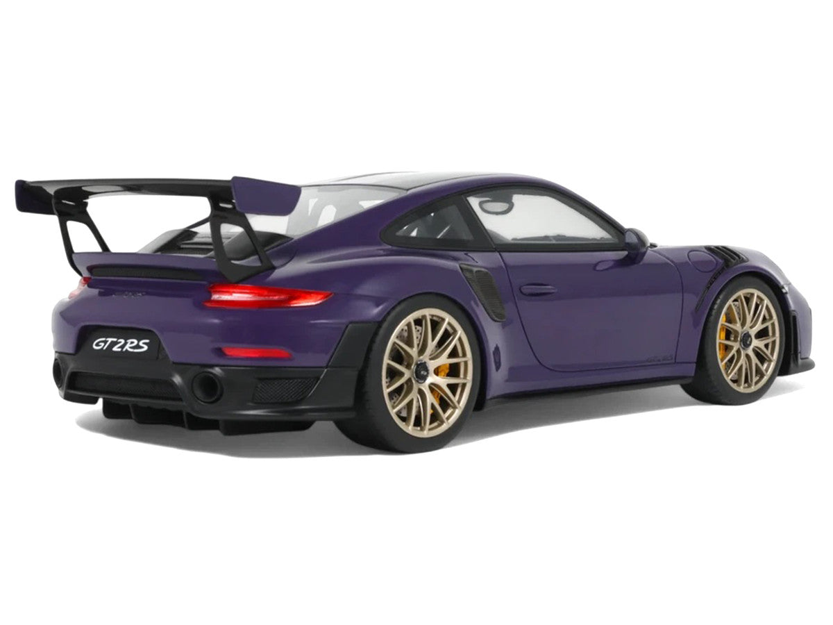 2021 Porsche 911 (991.2) GT2 RS Ultraviolet Metallic with Carbon Stripes 1/18 Model Car by GT Spirit LuxuryLifeWay Online Store