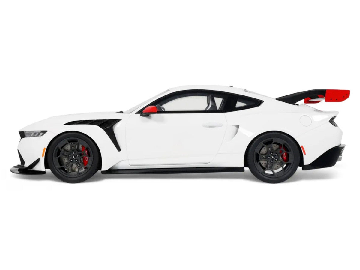 2025 Ford Mustang GTD "Spirit of America" Performance White with Blue and Red Stripes 1/18 Model Car by GT Spirit LuxuryLifeWay Online Store