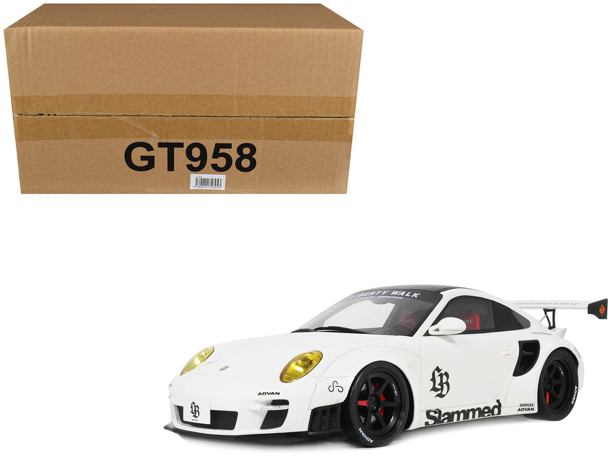 2024 Porsche 911 Turbo LB-Works White with Black Top 1/18 Model Car by GT Spirit LuxuryLifeWay Online Store