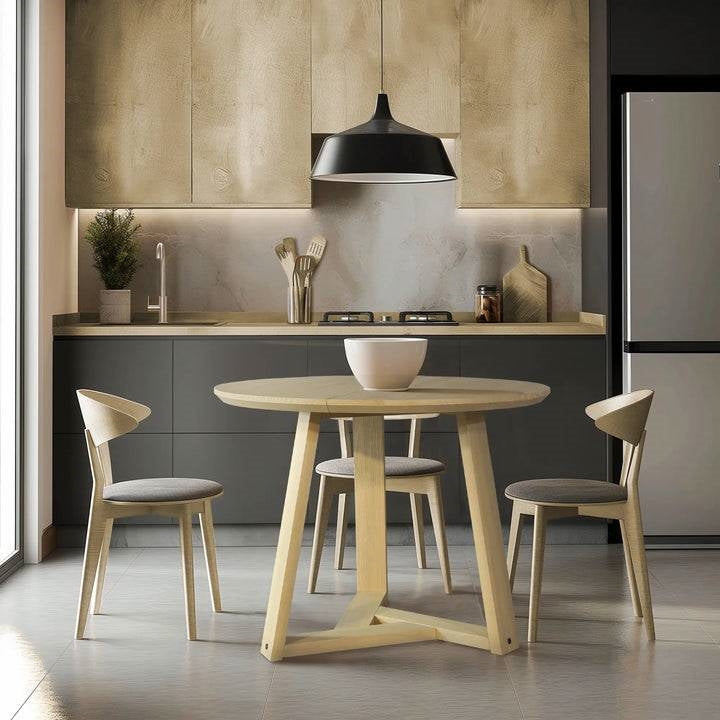 48 Inch Round Scandinavian Solid Wood Dining Table in Blonde LuxuryLifeWay Online Store