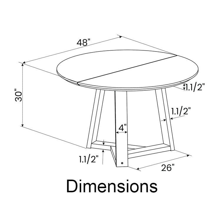 48 Inch Round Scandinavian Solid Wood Dining Table in Blonde LuxuryLifeWay Online Store