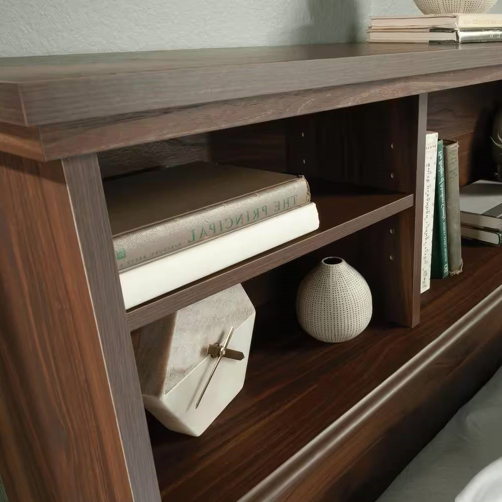 Full / Queen Farmhouse Bookcase Headboard in Brown Walnut Wood Finish LuxuryLifeWay Online Store