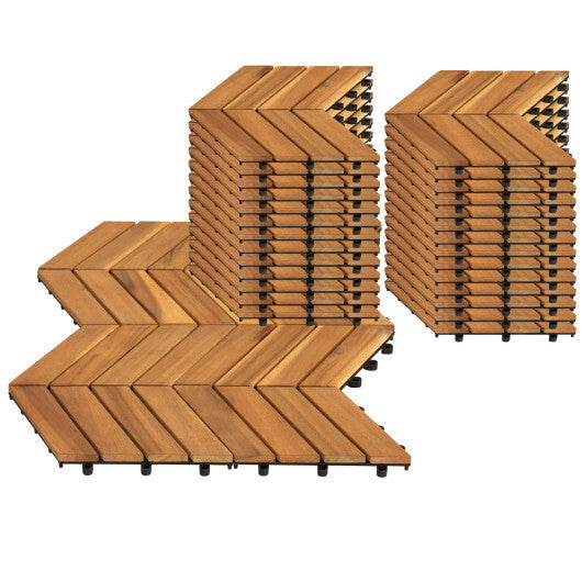 12 x 12 Inch 30 Pieces Acacia Wood Interlocking Deck Tiles- Natural LuxuryLifeWay Online Store