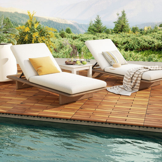 24 x 12 Inch 12 Pieces Acacia Wood Interlocking Deck Tiles with Waterproof Design-Natural LuxuryLifeWay Online Store