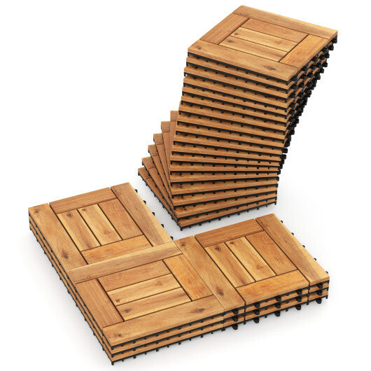 12" x 12" Indoor Outdoor Floor Tiles for Patio Balcony Backyard Porch Poolside-Natural LuxuryLifeWay Online Store