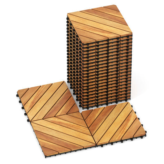 12 x 12 Inch 24 Pieces Acacia Wood Interlocking Deck Tiles with Waterproof Design-Natural LuxuryLifeWay Online Store
