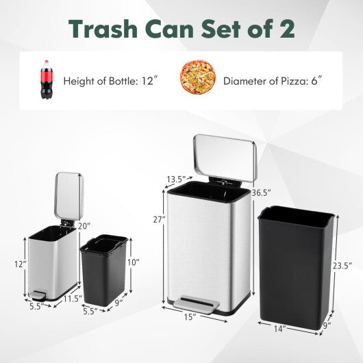 Get it for $79 - Step Trash Can with Inner Buckets (2 Pack) LuxuryLifeWay Online Store