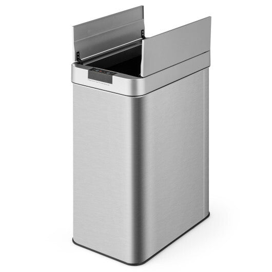 13.2 Gal Slim Kitchen Trash Can with Wing Lids and Stainless Steel Frame LuxuryLifeWay Online Store