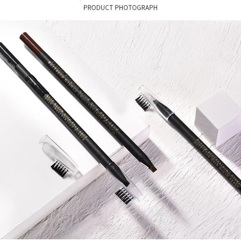 5PCS Haozhuang Eyebrow Pencil Brown Wholesale Cosmetic Pencil Product Natural Waterproof Long-Lasting Tattoo Brush Makeup Beauty Tri Light Beauty
