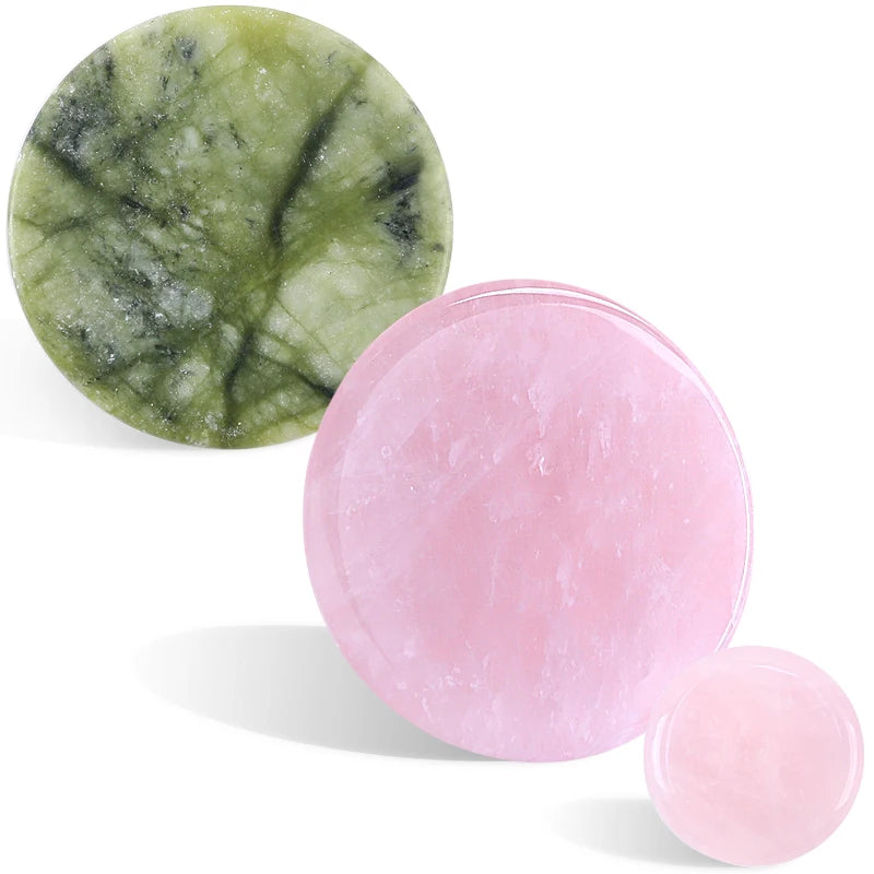 Glue Pallet Eyelashes Extensions Pink Green Jade Stone Reusable False Eye Lashes Adhesive Pallet Pad Holder Makeup Accessories Pi-Mart